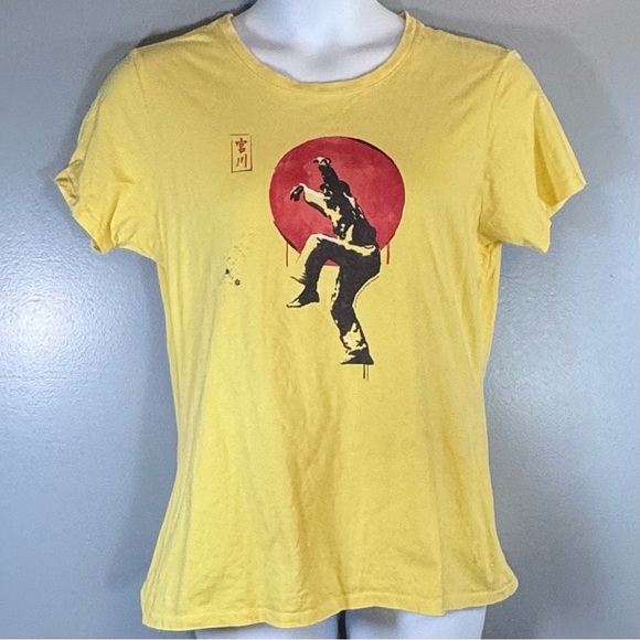 Karate Kid Vintage-Style Yellow Graphic Tee | Martial Arts Samurai Print | XL - Picture 5 of 11